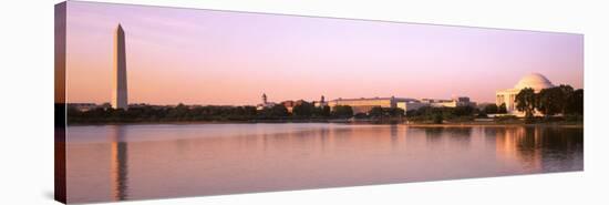 Washington Monument and Jefferson Memorial, Tidal Basin, Washington D.C., USA-null-Stretched Canvas