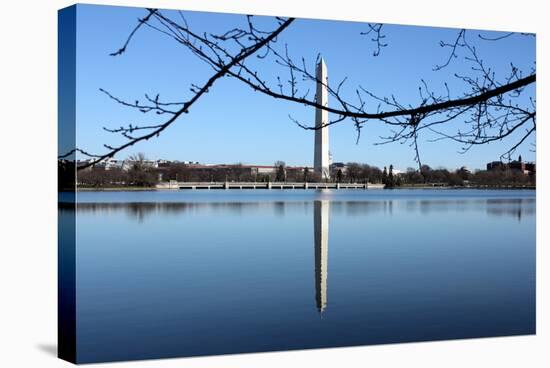 Washington Monument and Reflection-null-Stretched Canvas
