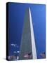 Washington Monument and Stars and Stripes Flags, Washington D.C., USA-Jonathan Hodson-Stretched Canvas