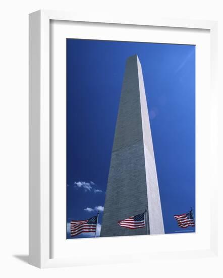 Washington Monument and Stars and Stripes Flags, Washington D.C., USA-Jonathan Hodson-Framed Photographic Print