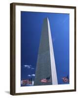 Washington Monument and Stars and Stripes Flags, Washington D.C., USA-Jonathan Hodson-Framed Photographic Print