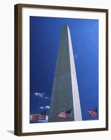 Washington Monument and Stars and Stripes Flags, Washington D.C., USA-Jonathan Hodson-Framed Photographic Print