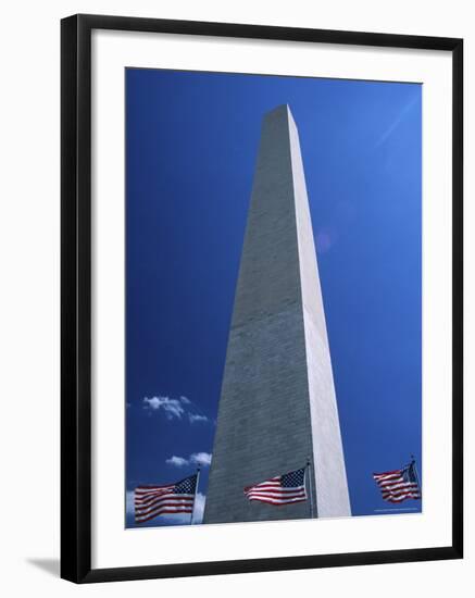 Washington Monument and Stars and Stripes Flags, Washington D.C., USA-Jonathan Hodson-Framed Photographic Print