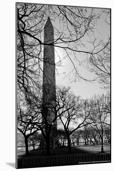 Washington Monument Black and White DC-null-Mounted Photo