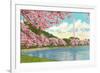 Washington Monument, Cherry Blossoms, Washington D.C.-null-Framed Art Print