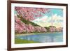 Washington Monument, Cherry Blossoms, Washington D.C.-null-Framed Art Print