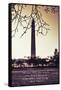 Washington Monument, Cross Processed Look in Washington, DC with Mark Twain Quote-null-Framed Stretched Canvas