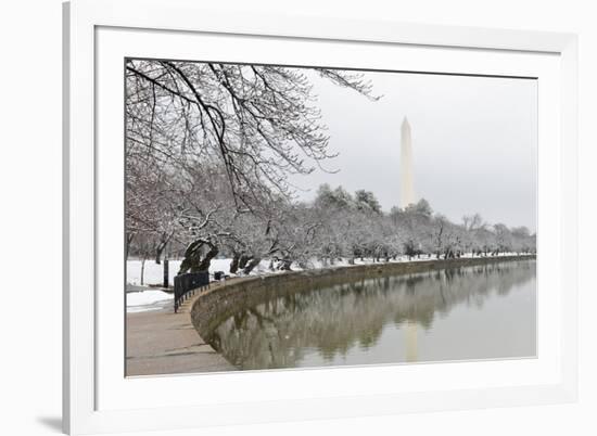 Washington Monument in Winter as Seen from Tidal Basin - Washington Dc, United States of America-Orhan-Framed Photographic Print