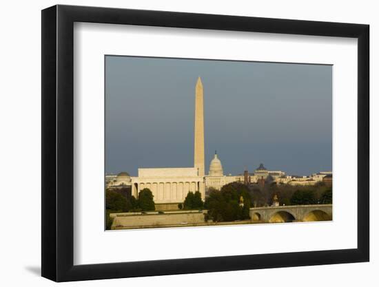 Washington Monument Mall Lincoln Capitol Night DC Travel Series 31-Kent Weakley-Framed Photographic Print