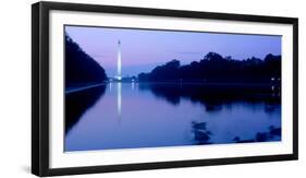 Washington Monument reflecting in pool at dawn, Washington DC, USA-null-Framed Photographic Print