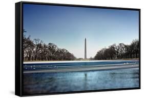 Washington Monument Reflecting Pool Washington DC-null-Framed Stretched Canvas