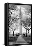 Washington Monument Through Trees-null-Framed Stretched Canvas
