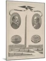 Washington Monument with Grover Cleveland and Thomas A. Hendricks-null-Mounted Giclee Print