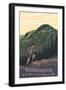 Washington - Mountain Hiker-Lantern Press-Framed Art Print