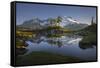 Washington, Mt. Baker Reflecting in a Tarn on Park Butte-Gary Luhm-Framed Stretched Canvas