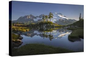 Washington, Mt. Baker Reflecting in a Tarn on Park Butte-Gary Luhm-Stretched Canvas