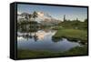 Washington, Mt. Baker Reflecting in a Tarn on Park Butte-Gary Luhm-Framed Stretched Canvas