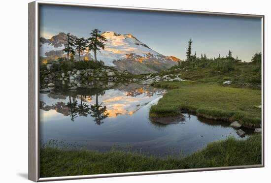 Washington, Mt. Baker Reflecting in a Tarn on Park Butte-Gary Luhm-Framed Photographic Print