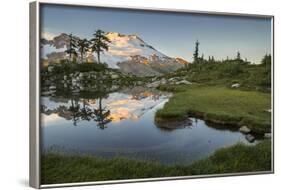 Washington, Mt. Baker Reflecting in a Tarn on Park Butte-Gary Luhm-Framed Photographic Print