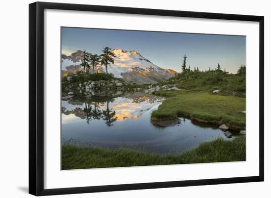 Washington, Mt. Baker Reflecting in a Tarn on Park Butte-Gary Luhm-Framed Photographic Print