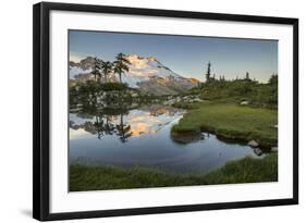 Washington, Mt. Baker Reflecting in a Tarn on Park Butte-Gary Luhm-Framed Photographic Print