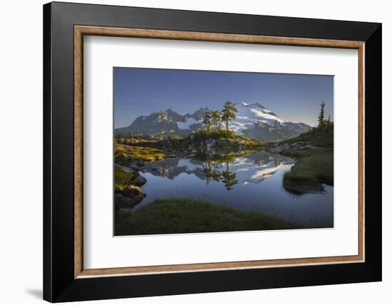 Washington, Mt. Baker Reflecting in a Tarn on Park Butte-Gary Luhm-Framed Photographic Print