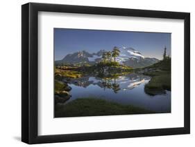 Washington, Mt. Baker Reflecting in a Tarn on Park Butte-Gary Luhm-Framed Photographic Print