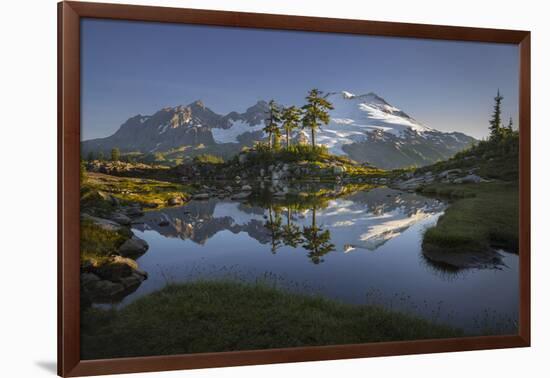 Washington, Mt. Baker Reflecting in a Tarn on Park Butte-Gary Luhm-Framed Photographic Print