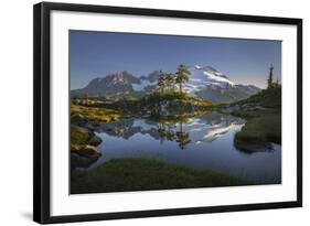 Washington, Mt. Baker Reflecting in a Tarn on Park Butte-Gary Luhm-Framed Photographic Print