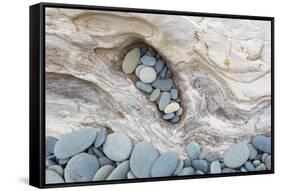 Washington, Olympic National Park. Beach Wood and Pebbles-Jaynes Gallery-Framed Stretched Canvas