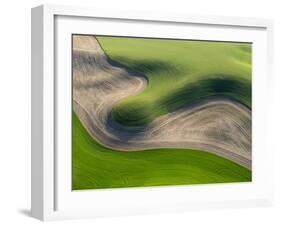 Washington, Palouse, Whitman County. Aerial of Palouse Region-Julie Eggers-Framed Photographic Print