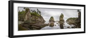 Washington, Panorama of Sea Kayakers Paddling at Cape Flattery on the Olympic Coast-Gary Luhm-Framed Photographic Print