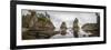 Washington, Panorama of Sea Kayakers Paddling at Cape Flattery on the Olympic Coast-Gary Luhm-Framed Photographic Print