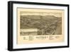 Washington - Panoramic Map of Dayton-Lantern Press-Framed Art Print