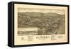 Washington - Panoramic Map of Dayton-Lantern Press-Framed Stretched Canvas