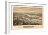 Washington - Panoramic Map of Olympia-Lantern Press-Framed Art Print