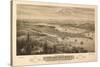 Washington - Panoramic Map of Olympia-Lantern Press-Stretched Canvas