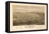 Washington - Panoramic Map of Port Townsend-Lantern Press-Framed Stretched Canvas