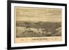 Washington - Panoramic Map of Seattle-Lantern Press-Framed Art Print