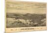 Washington - Panoramic Map of Seattle-Lantern Press-Mounted Art Print