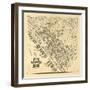 Washington - Panoramic Map of Seattle-Lantern Press-Framed Art Print