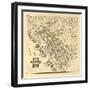 Washington - Panoramic Map of Seattle-Lantern Press-Framed Art Print