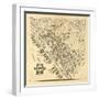 Washington - Panoramic Map of Seattle-Lantern Press-Framed Art Print