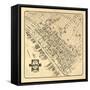 Washington - Panoramic Map of Seattle-Lantern Press-Framed Stretched Canvas