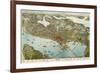 Washington - Panoramic Map of Seattle-Lantern Press-Framed Premium Giclee Print