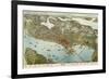 Washington - Panoramic Map of Seattle-Lantern Press-Framed Premium Giclee Print