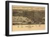 Washington - Panoramic Map of Seattle-Lantern Press-Framed Art Print