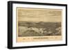 Washington - Panoramic Map of Seattle-Lantern Press-Framed Art Print