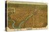 Washington - Panoramic Map of Spokane-Lantern Press-Stretched Canvas