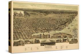 Washington - Panoramic Map of Tacoma-Lantern Press-Stretched Canvas